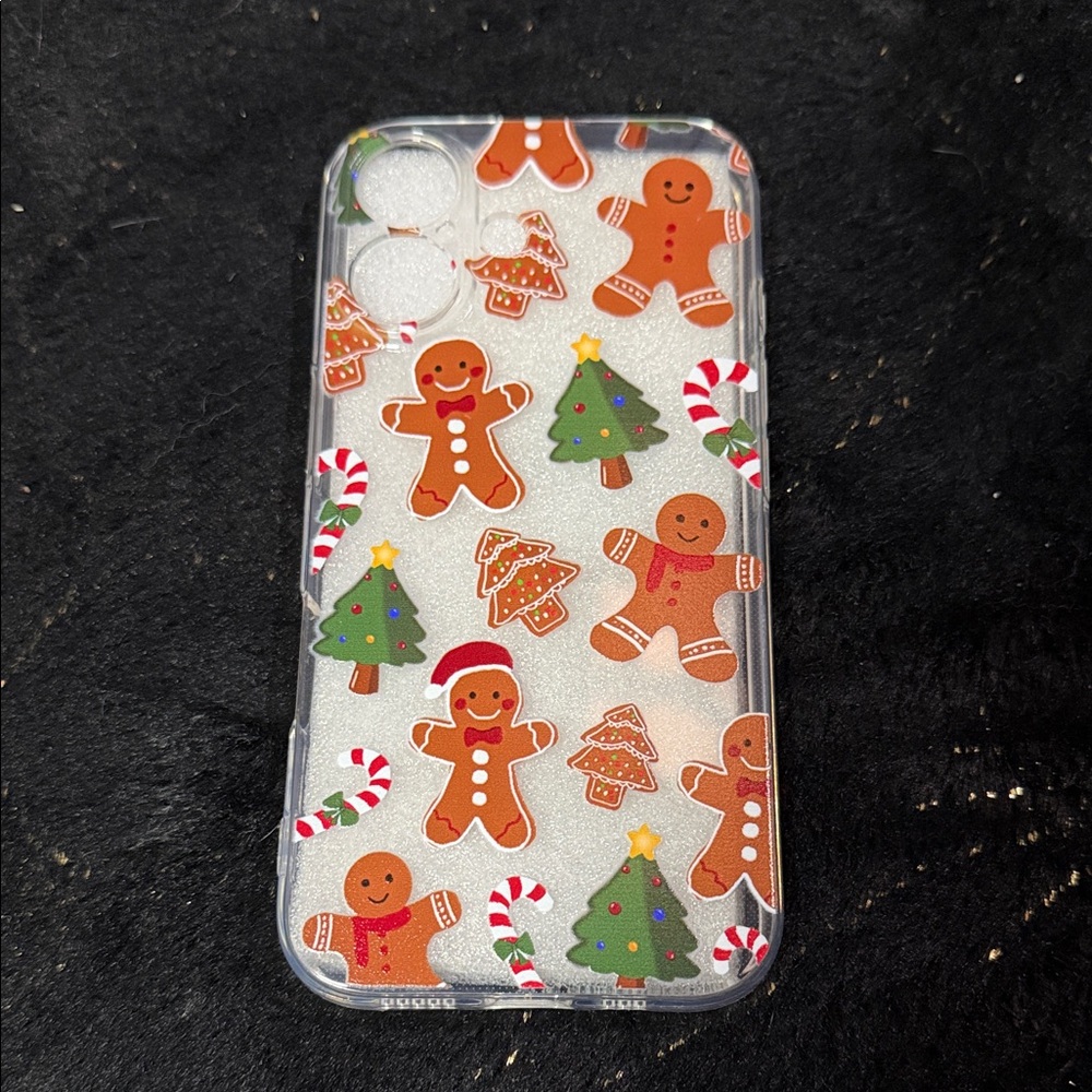 iPhone 16 gingerbread clear Christmas phone case